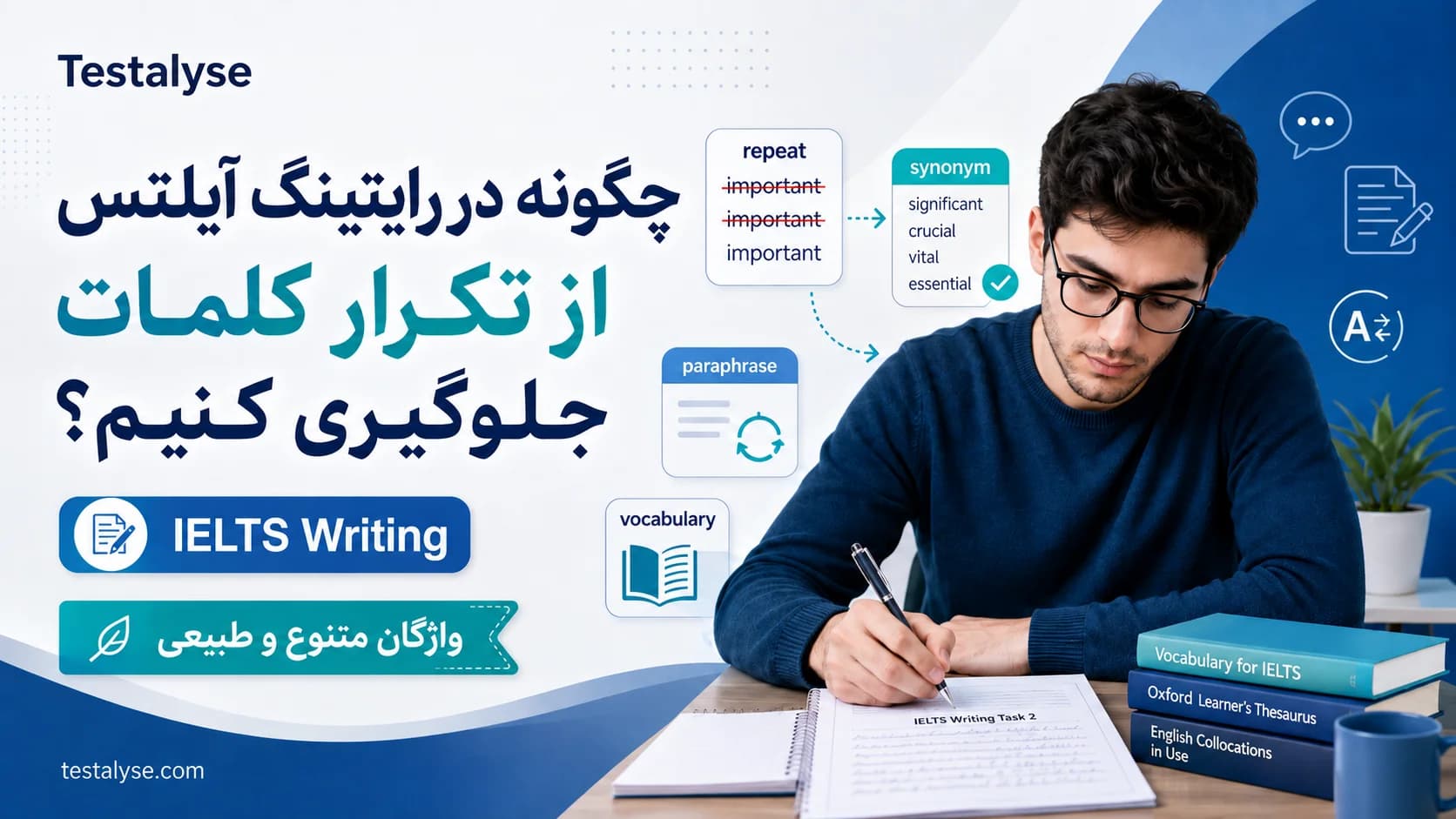چگونه در رایتینگ آیلتس از تکرار کلمات جلوگیری کنیم؟